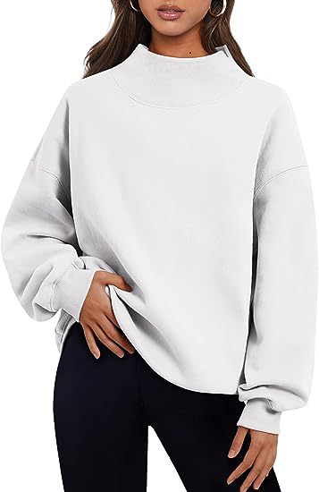 Luvéra Pullover Sweatshirt Einfarbig Lose Tops Rundhals Hoodie Frauen Dicke Kleidung