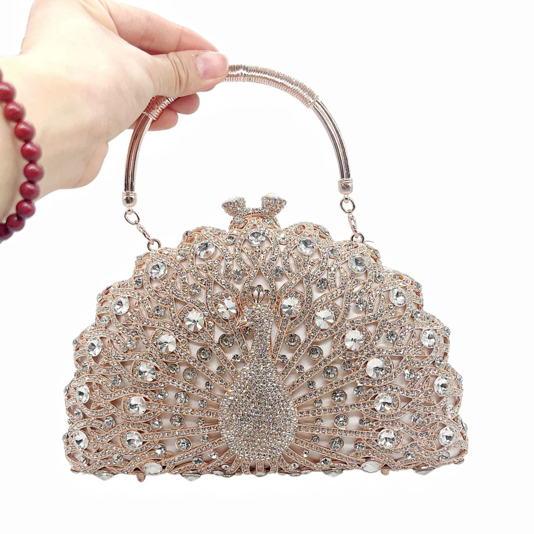 Luvéra Große Pfau-Diamant-Taschen