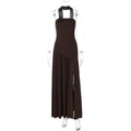 Luvéra Pure Color Split Rückenfrei Elegantes Streamer Kleid