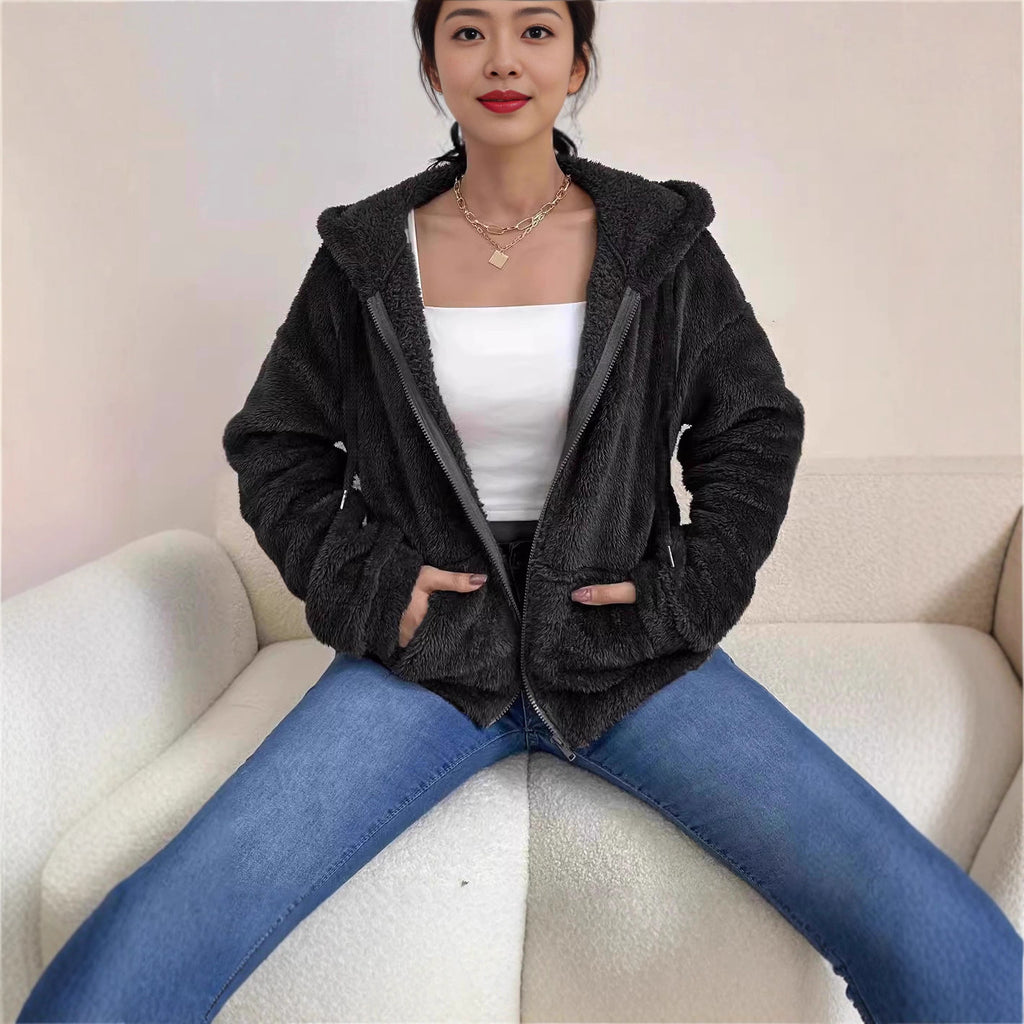 Luvéra Lässiger, Gemütlicher, Locker Stimmender Hoodie Mit Kapuzenreißverschluss Und Plüschtaschen