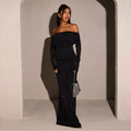 Luvéra Pailletten Off-Shoulder Kleid Damenbekleidung