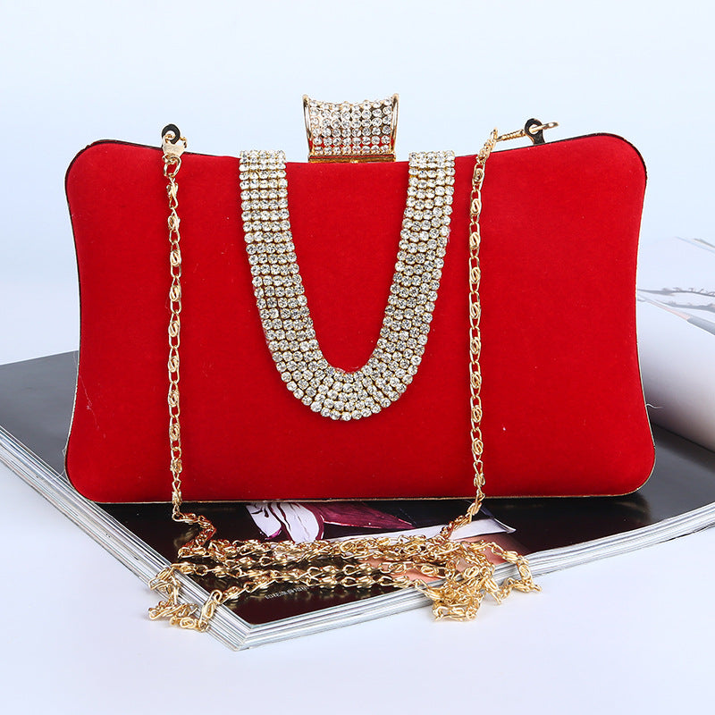 Luvéra Suede European Und American Food Bag U-förmiger Diamant