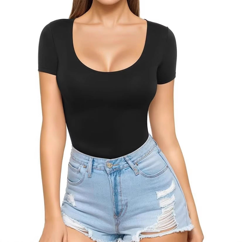 Luvéra Schmal geschnittenes Pullover T-Shirt mit Rundhalsausschnitt und schmalem Oberteil