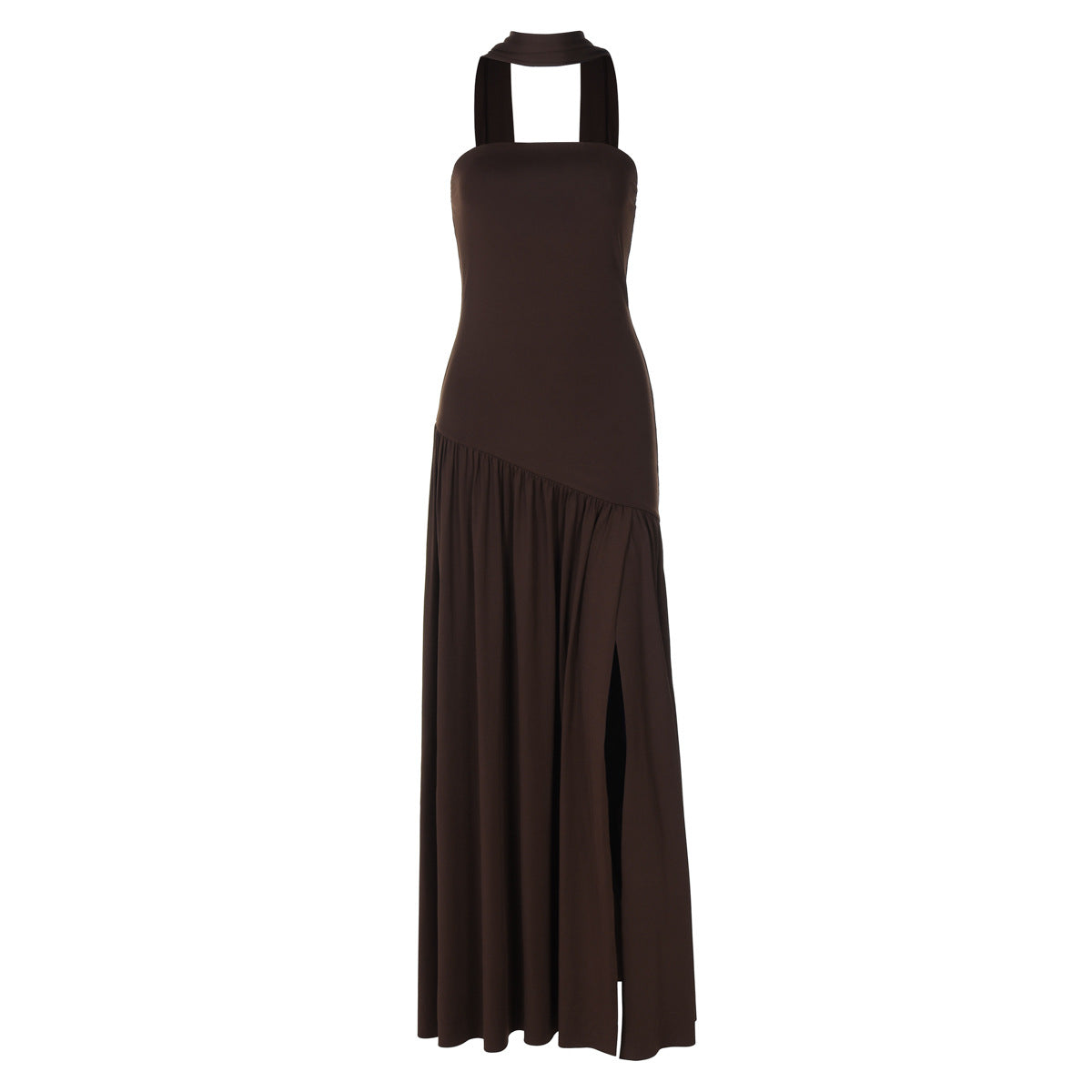 Luvéra Pure Color Split Rückenfrei Elegantes Streamer Kleid