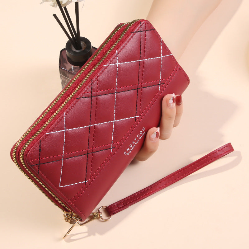 Luvéra Damen Brieftasche mit doppeltem Reißverschluss Lang mit großer Kapazität