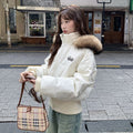 Luvéra Winter Kurze Kunstpelzkragen Gepolsterte Jacke Für Frauen