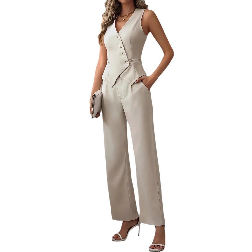 Luvéra Frauen Mode Casual Weste Anzug Hosen Anzug