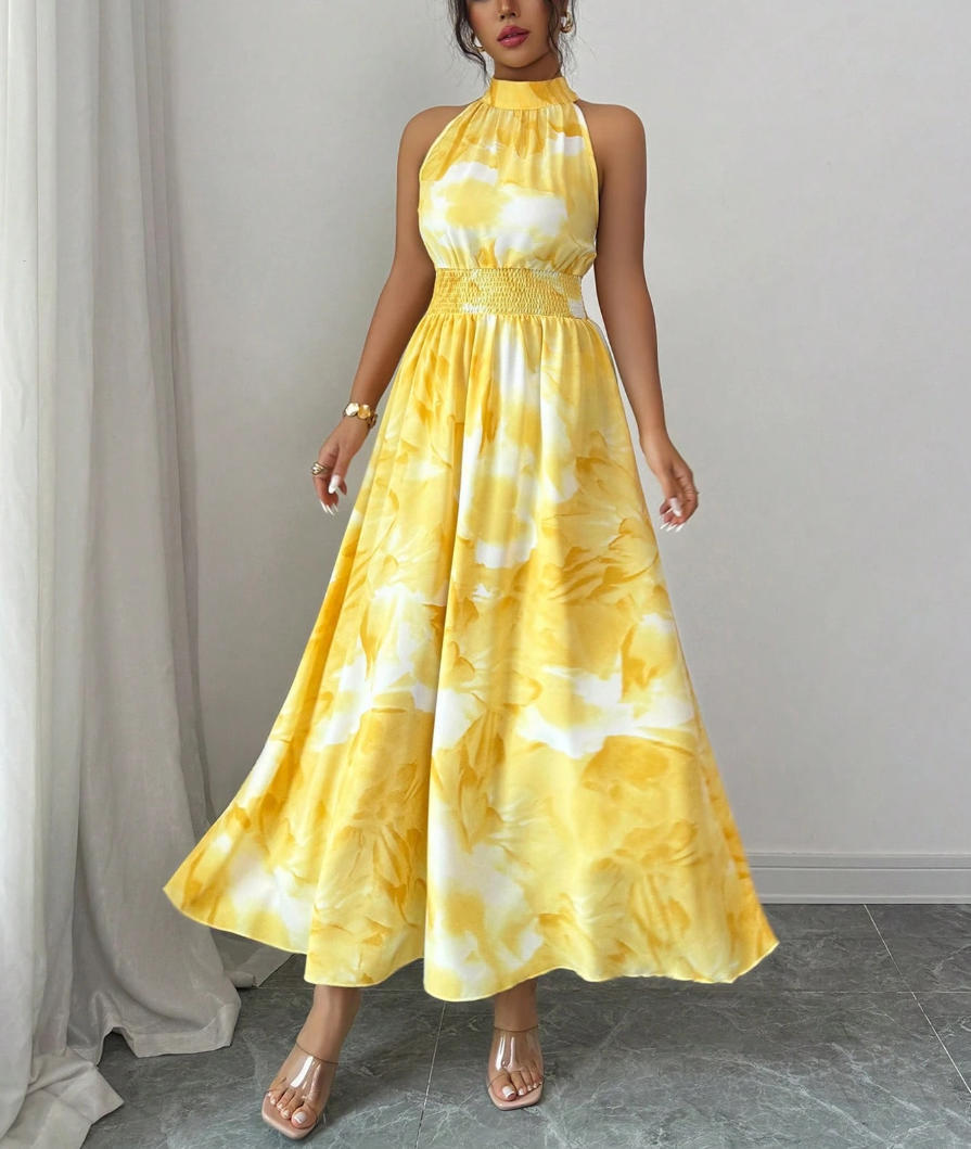 Luvéra Sommerkleid mit Rüschen-Saum – Figurbetontes Midi Kleid