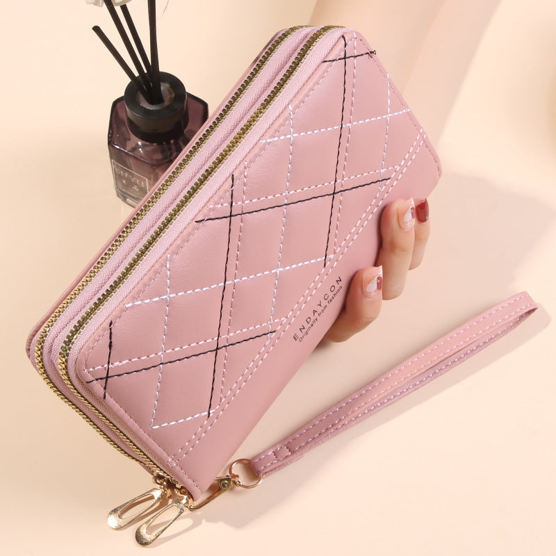 Luvéra Damen Brieftasche mit doppeltem Reißverschluss Lang mit großer Kapazität