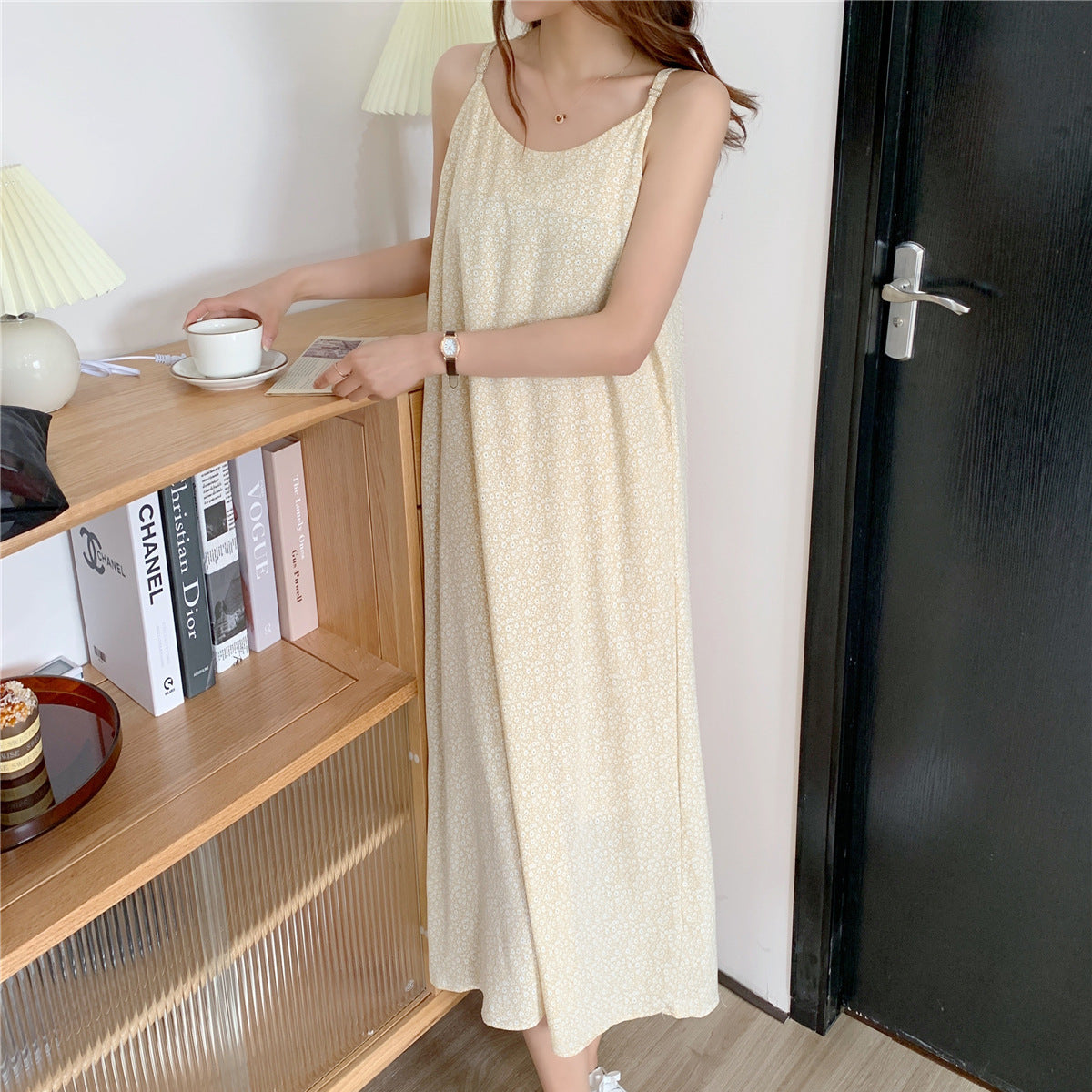 Luvéra Chiffon Floral Sling Kleid Frauen