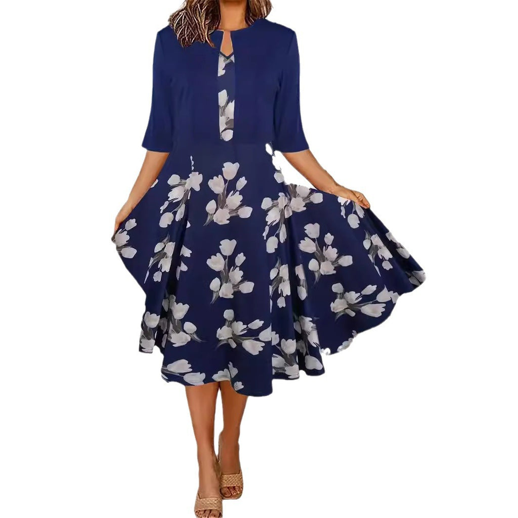 Luvéra Damen hochwertige bedruckte Modekleid zweiteiliges Set