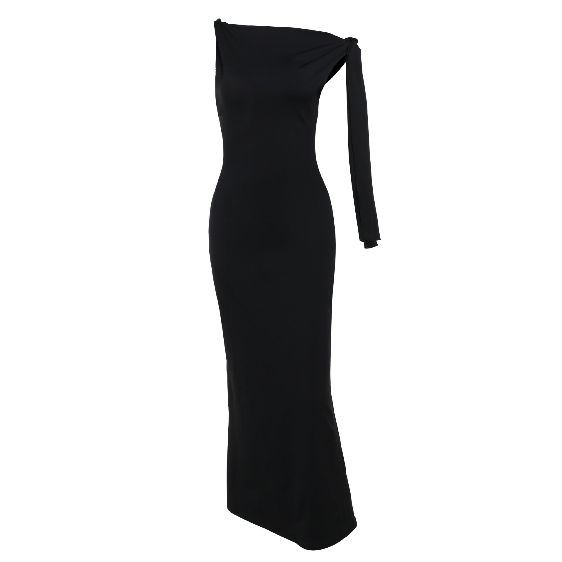 Luvéra Eine Schulter Band Lange Kleid Ins Mode Slim Ärmellose Kleider Für Abend Party Club Kleidung Frauen