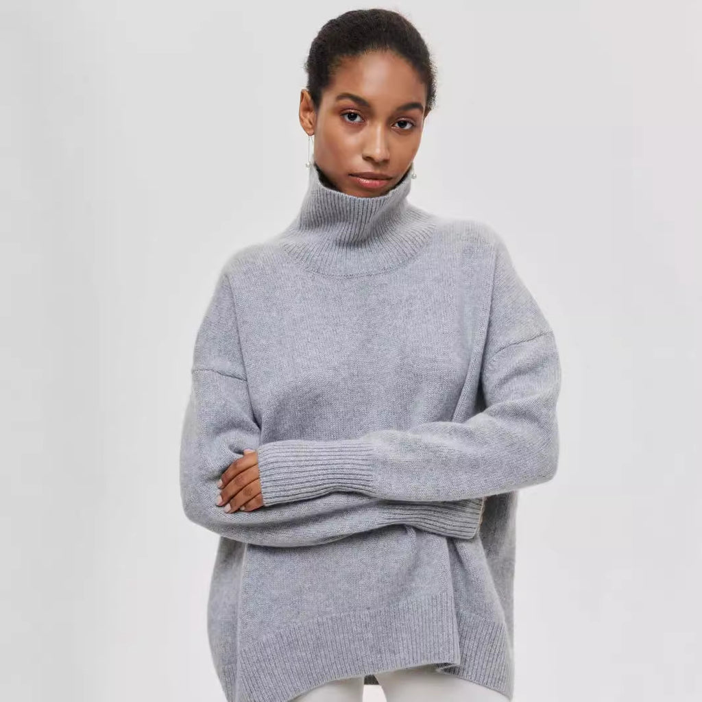 Luvéra Rollkragenpullover Ins Einfarbig Langarm Pullover Top Damenbekleidung