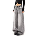 Luvéra Bestickte Hohe Taille Breites Bein Denim Jeans Für Frauen Vintage Gerade Bein Hosen