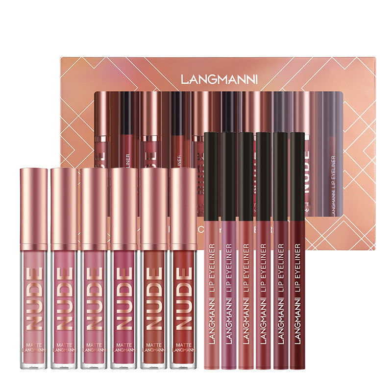 Luvéra 12-teiliges Lippenstift & Lipliner Set – Matt, Wasserfest & Langhaltend