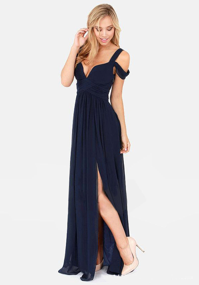 Luvéra Lange bodenlange elegante plissiertes Kleid im griechischen Stil
