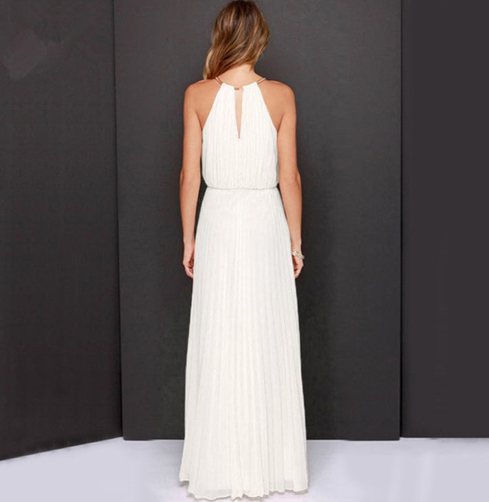 Luvéra Frauen Neckholder Chiffon Maxi Kleid