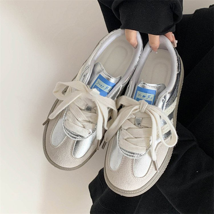 Luvéra Retro Casual Weiße Turnschuhe Für Frauen Vielseitig Und Perfekt Für Sport