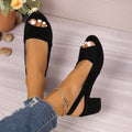 Luvéra Damen bunte Block-Heel-Sandalen mit runder Zehen