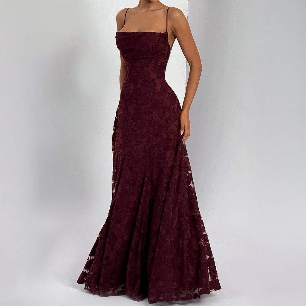 Luvéra elegantes A-Linien Maxikleid mit schmale Trägen