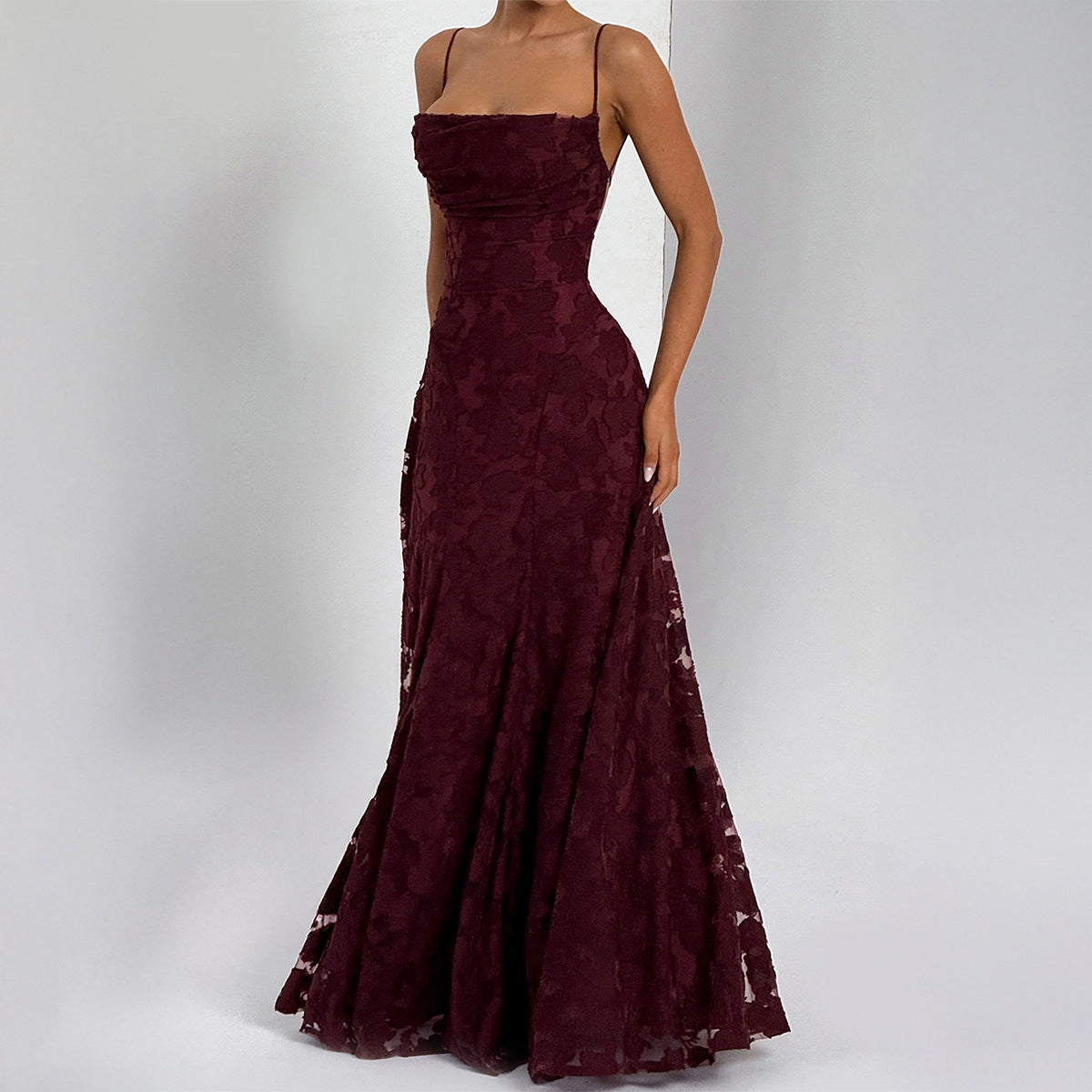 Luvéra elegantes A-Linien Maxikleid mit schmale Trägen