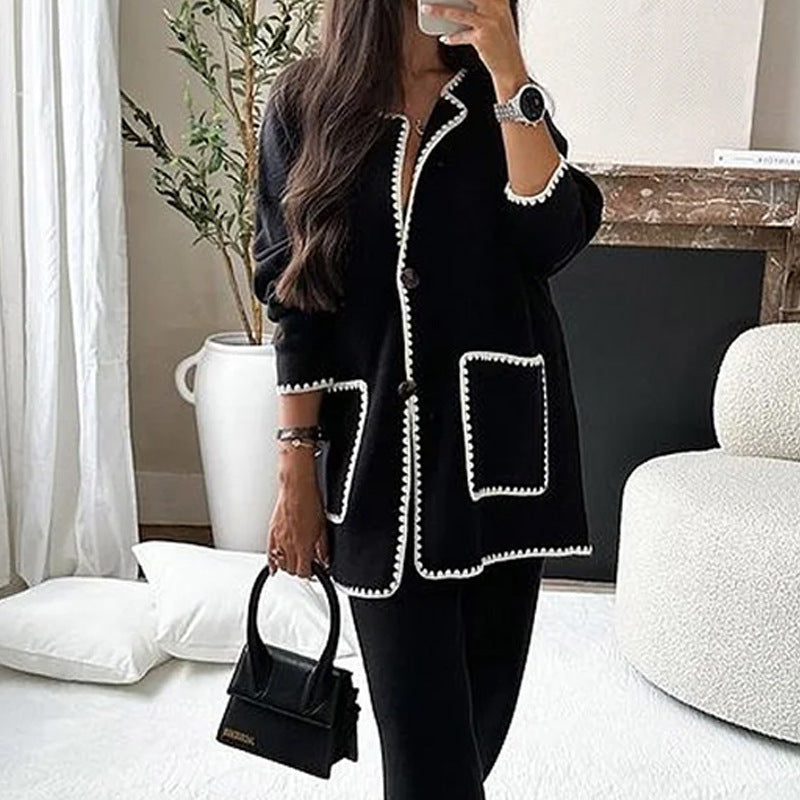 Luvéra Mode Casual Lose Einfarbig Zweiteiliges Set