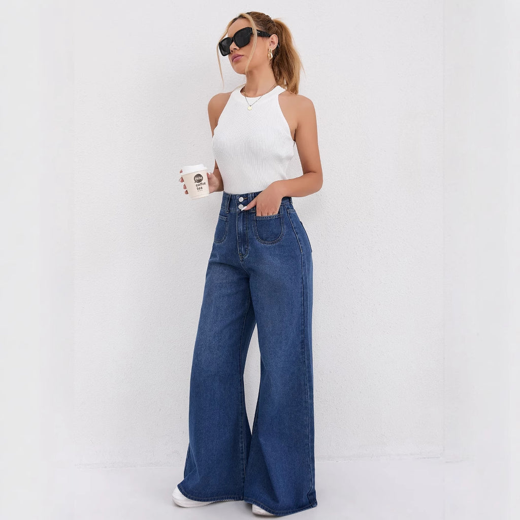 Luvéra High-Waist Schlaghose – Bodenlange Flared Pants