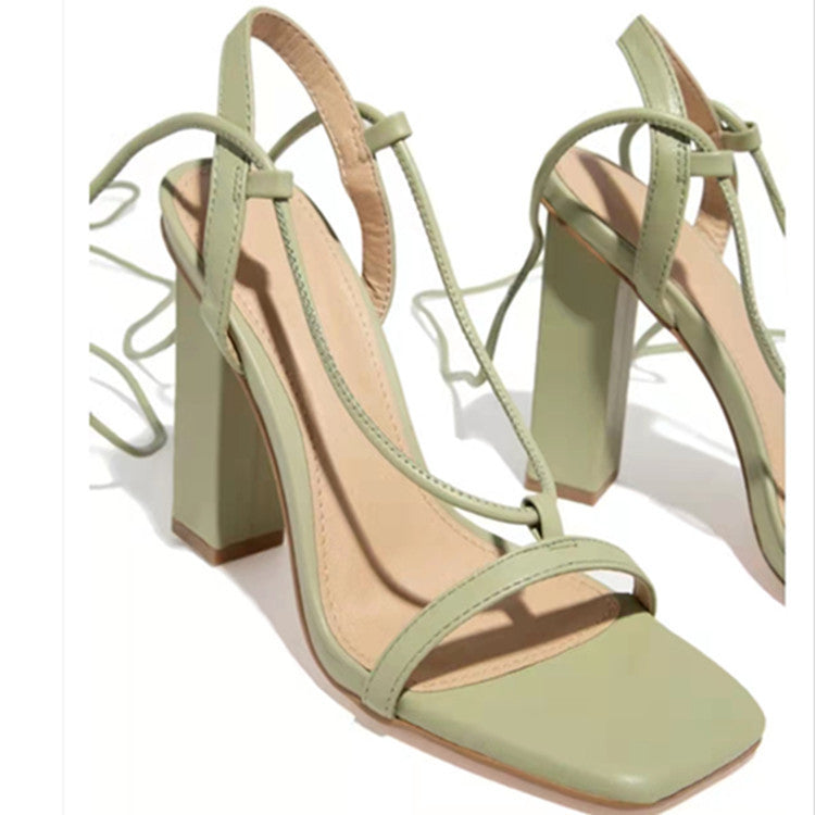 Luvéra Frauen Schuhe Platz Zehe Knöchel Lace-Up Riemchen Sandalen Mode Party Pumps
