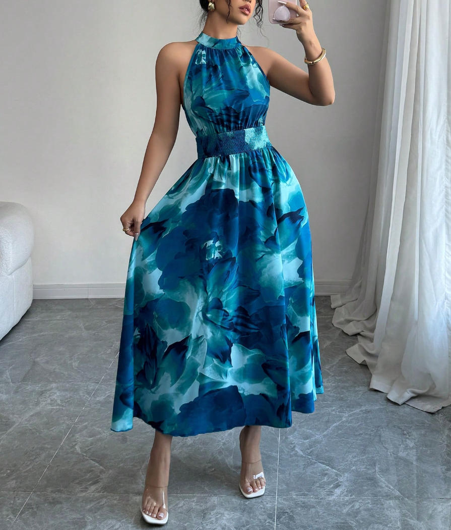 Luvéra Sommerkleid mit Rüschen-Saum – Figurbetontes Midi Kleid