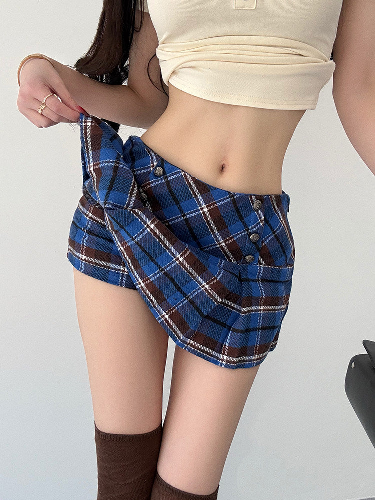 Luvéra Low-Rit Plaid für Frauen Anti-Expon-A-Linien-Rock