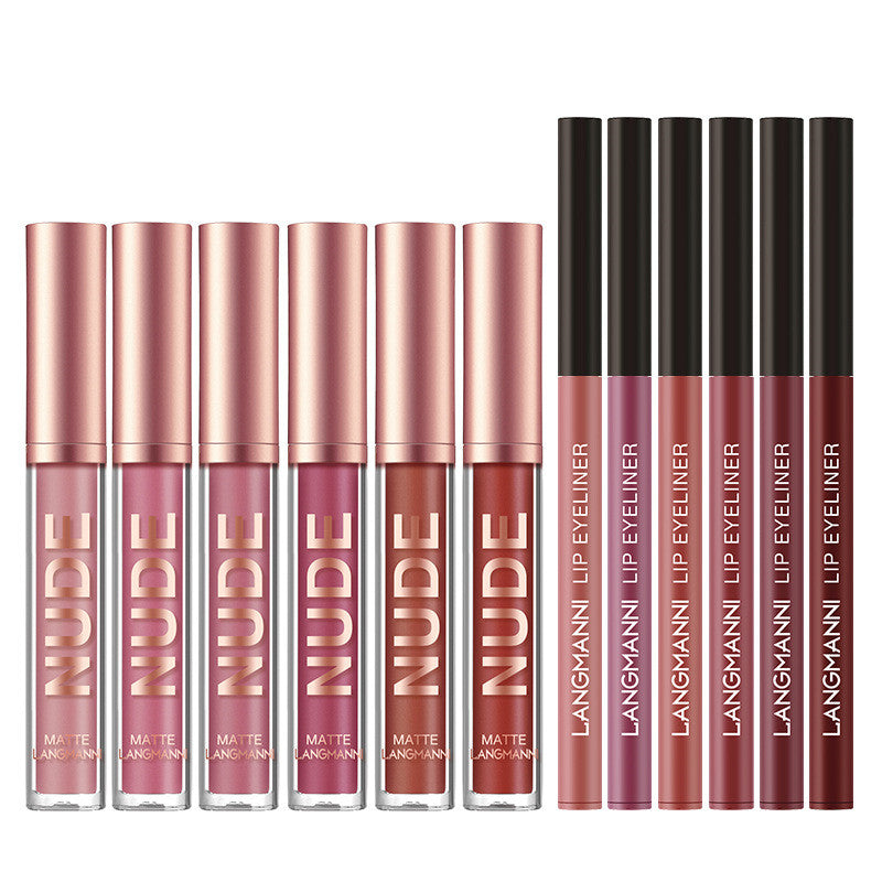 Luvéra 12-teiliges Lippenstift & Lipliner Set – Matt, Wasserfest & Langhaltend