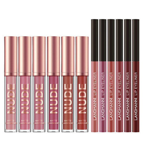 Luvéra 12-teiliges Lippenstift & Lipliner Set – Matt, Wasserfest & Langhaltend