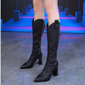 Luvéra Damenstiefel Mit Kniehohem Absatz Mit Reißverschluss Hinten Und Plüschfutter