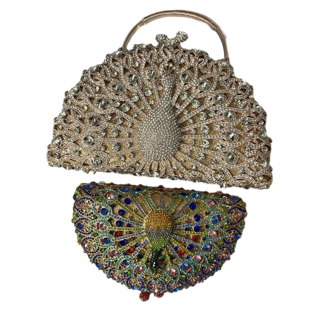Luvéra Große Pfau-Diamant-Taschen