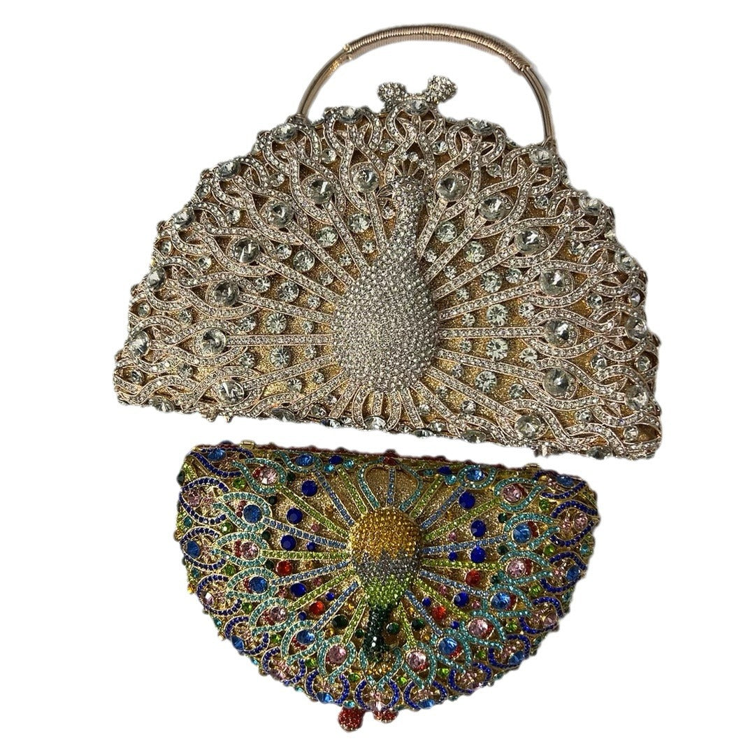 Luvéra Große Pfau-Diamant-Taschen