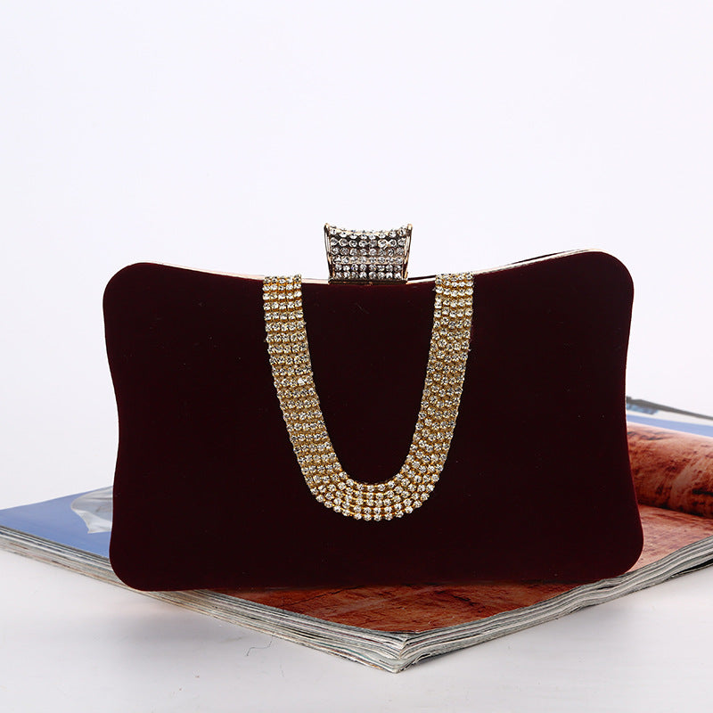 Luvéra Suede European Und American Food Bag U-förmiger Diamant