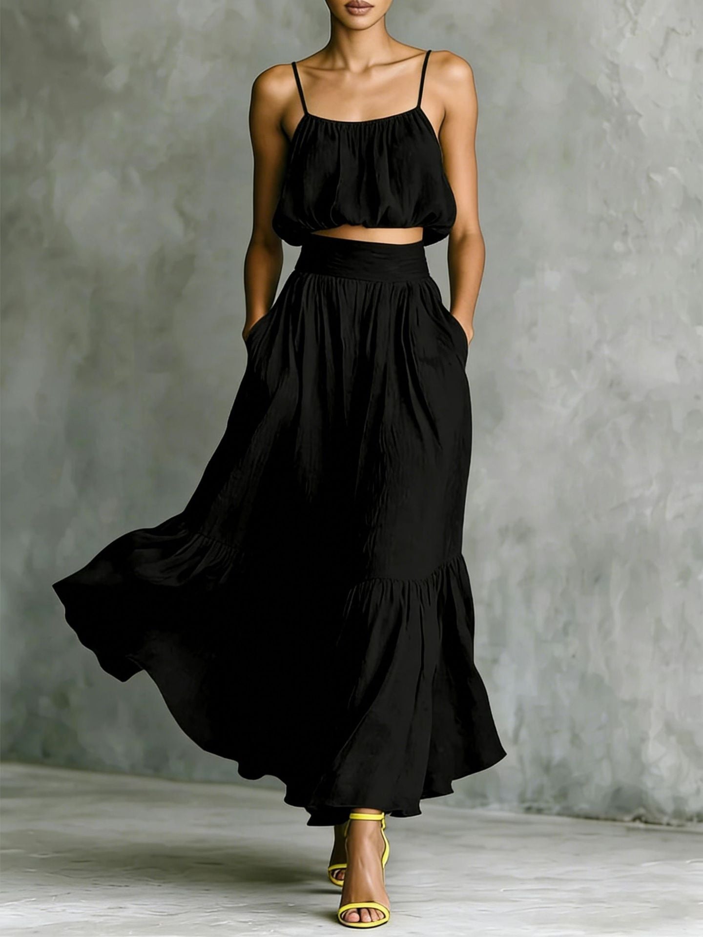 Luvéra Zweiteiliges High-Waist-Flared-Rock-Set
