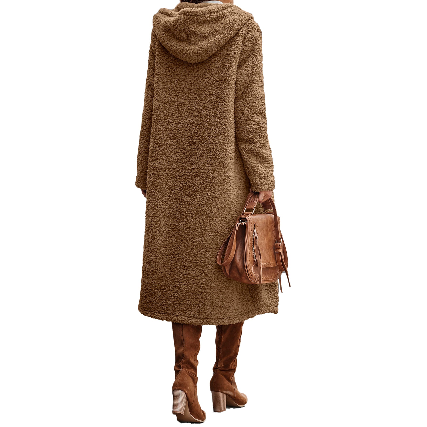 Luvéra Langarm-Plüschjacke mit Kapuze für Damen