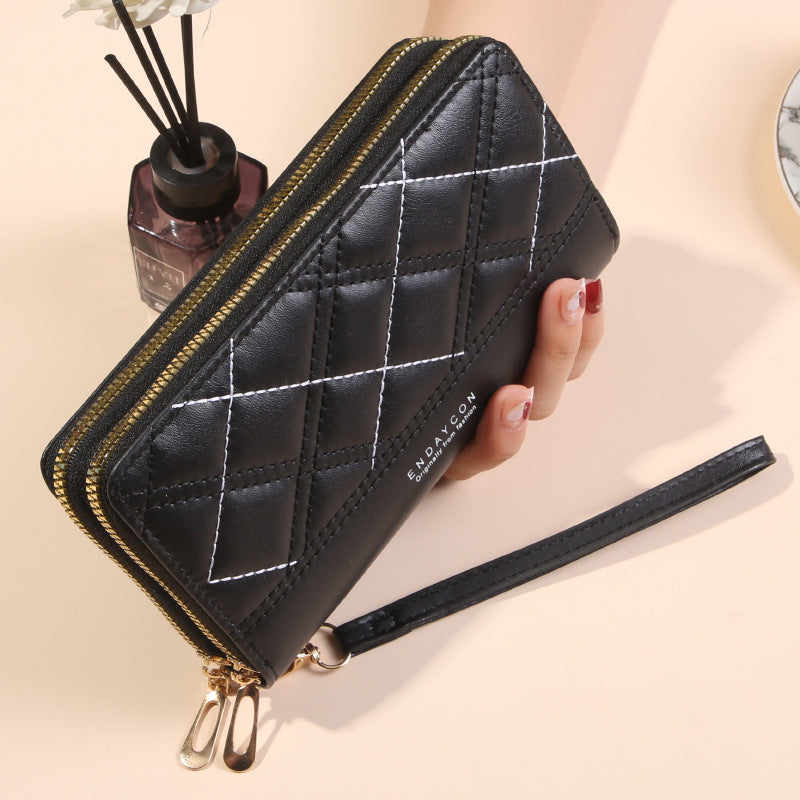 Luvéra Damen Brieftasche mit doppeltem Reißverschluss Lang mit großer Kapazität