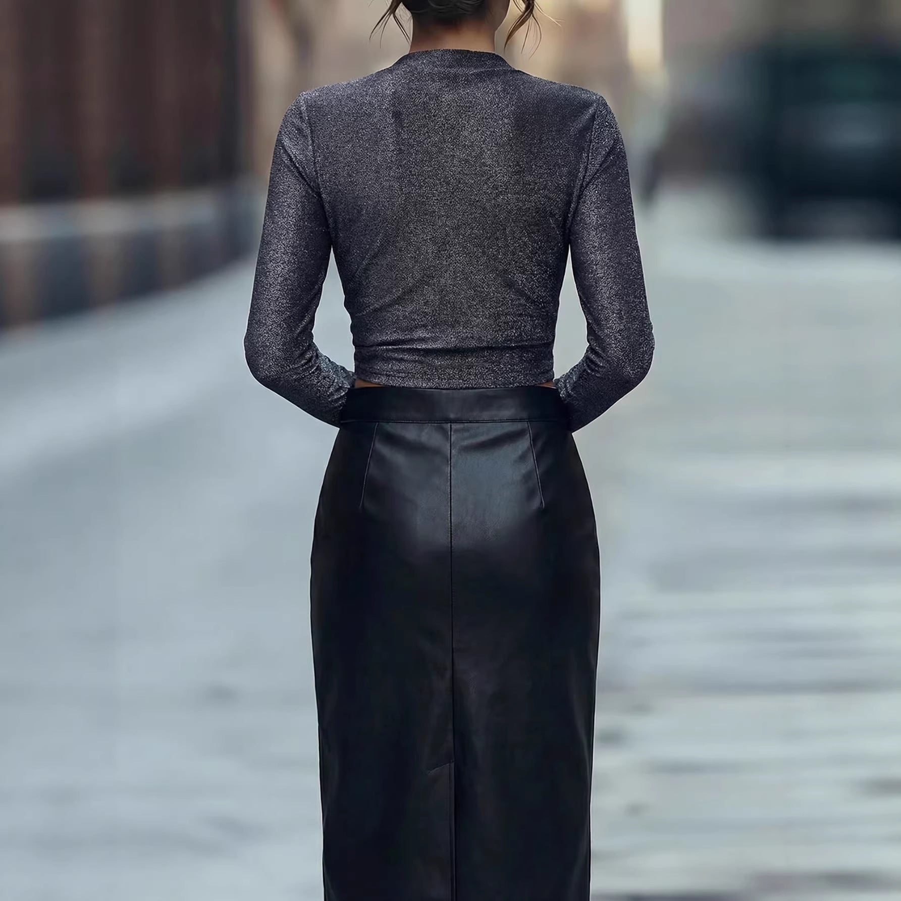 Luvéra Slim Fit Langarm Oberteil – Elegantes Basic Top für Damen