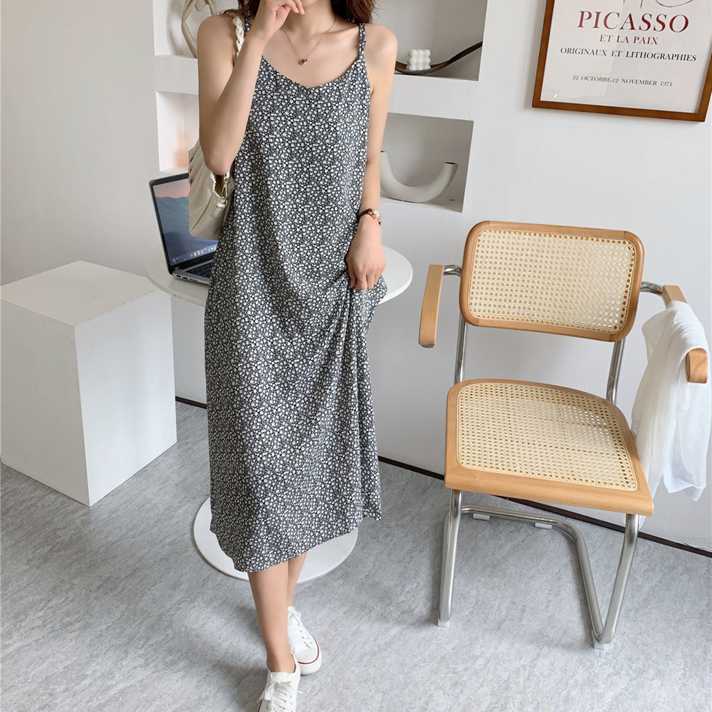 Luvéra Chiffon Floral Sling Kleid Frauen
