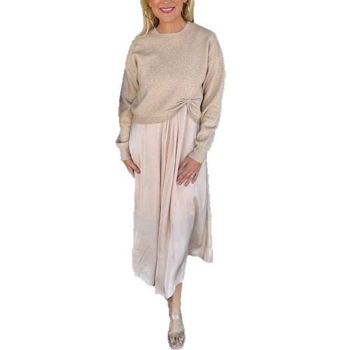 Luvéra Damen Modisches Casual Top Und Kleid Zweiteiliges Set Für Frauen