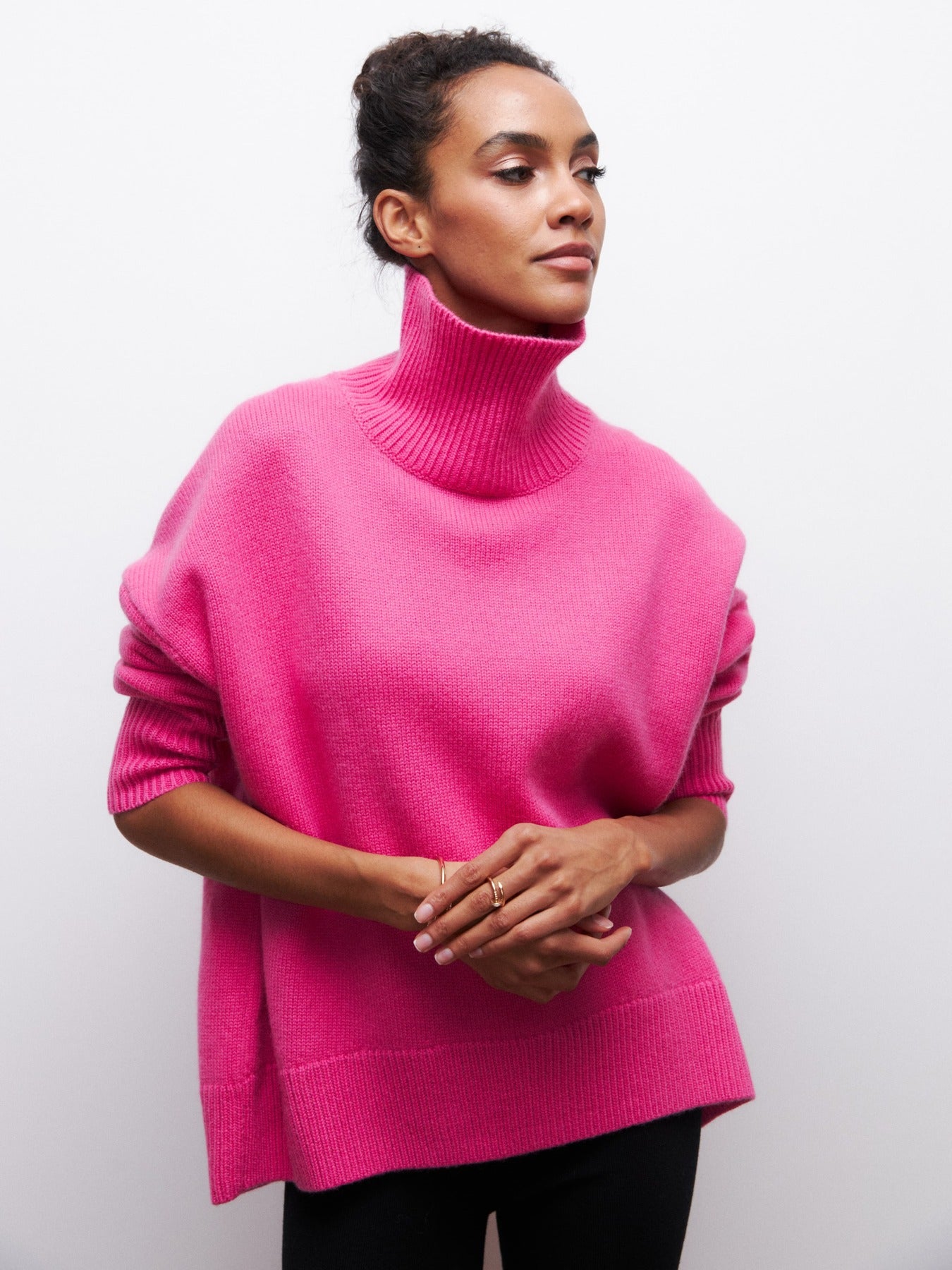 Luvéra Rollkragenpullover Ins Einfarbig Langarm Pullover Top Damenbekleidung