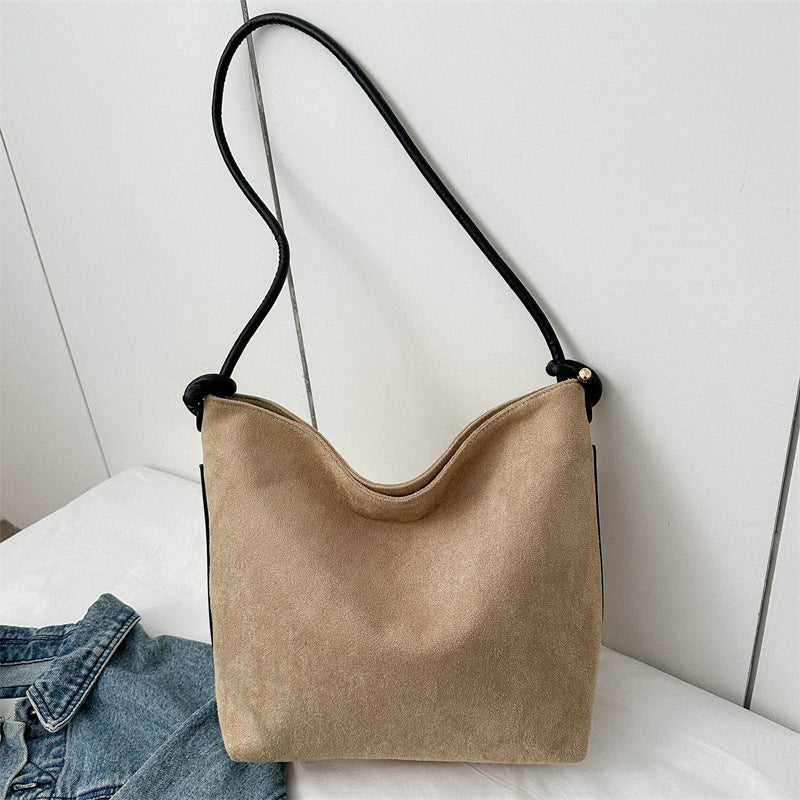 Luvéra Large Capacity Frosted Suede Fashion Casual Shoulder Underarm Tote Handbag