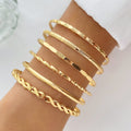 Luvéra Böhmische Metall Kette Armband Set Für Frauen Geometrische Gold Farbe Dicke Link Kette Armreif Weibliche Mode Schmuck