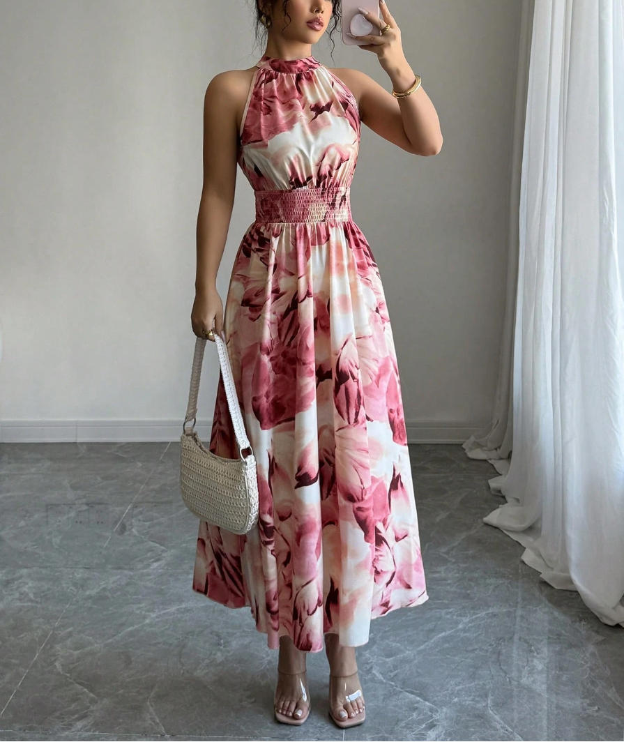 Luvéra Sommerkleid mit Rüschen-Saum – Figurbetontes Midi Kleid