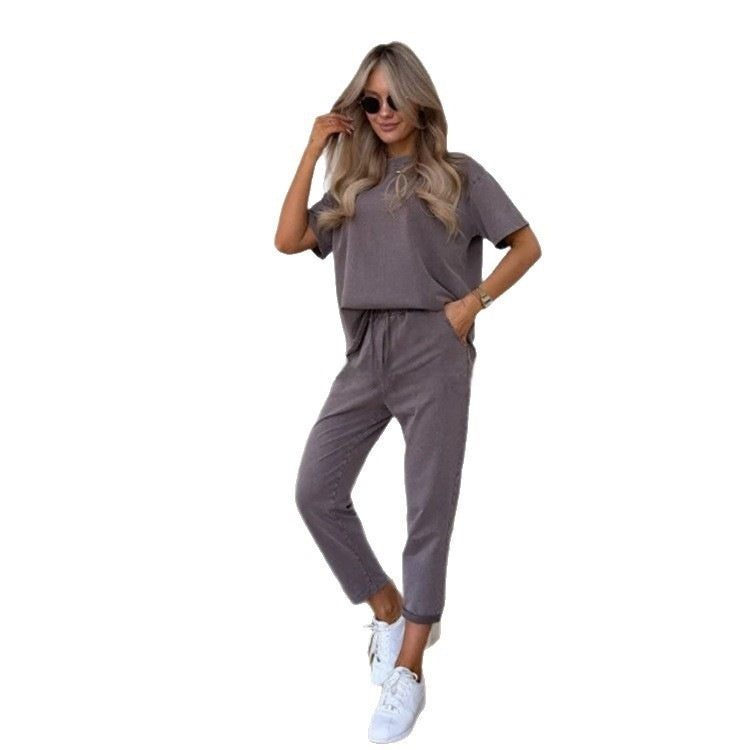 Luvéra Einfarbiges Freizeit-Sweatshirt-Set für Frauen