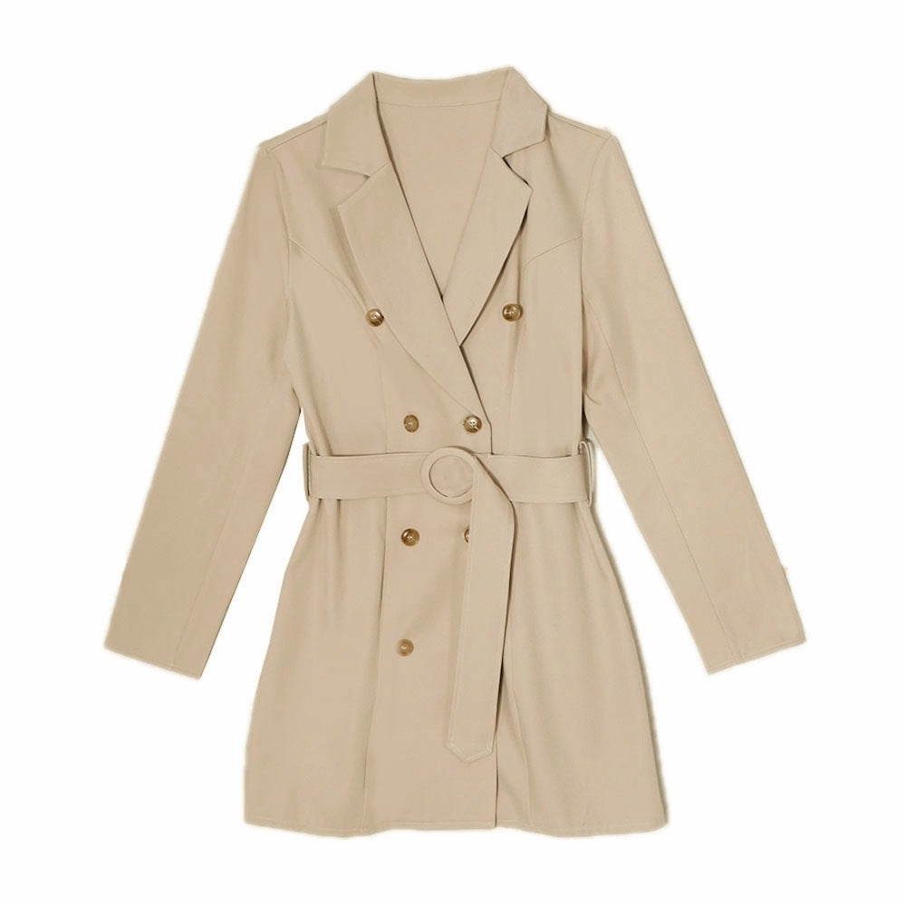 Luvéra Langärmliger Anzug, zweireihig, enge Taille, elegantes Kleid