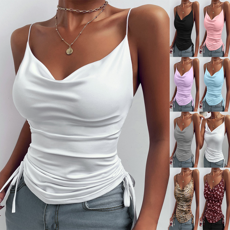 Luvéra Spaghetti Strap Tops V-ausschnitt Camisole Shirts Frauen Sommer Kleidung