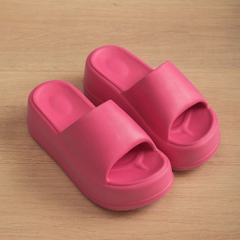 Luvéra 7cm High Heel Flache Hausschuhe Sommer Einfarbig Anti-Rutsch Boden Hause Schuhe Outdoor Garten Hausschuhe Für Frauen